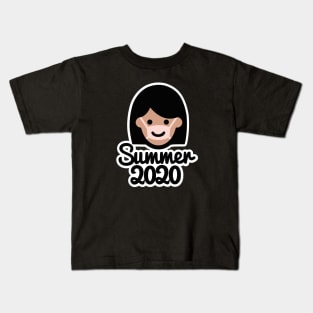 Summer 2020 face mask sun tan vacation corona girl facemask Kids T-Shirt